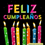 Velas de Cumpleaños En Colores Arco Iris GIF