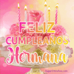 Pastel de Cumpleaños Floral Rosa GIF - Feliz Cumpleaños, Hermana