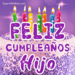 Pastel de Cumpleaños Morado Real GIF - Feliz Cumpleaños, Hijo