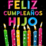 Velas de Cumpleaños En Colores Arco Iris GIF - Feliz Cumpleaños, Hijo