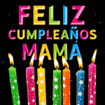 Velas de Cumpleaños En Colores Arco Iris GIF - Feliz Cumpleaños, Mamá