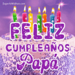 Pastel de Cumpleaños Morado Real GIF - Feliz Cumpleaños, Papá