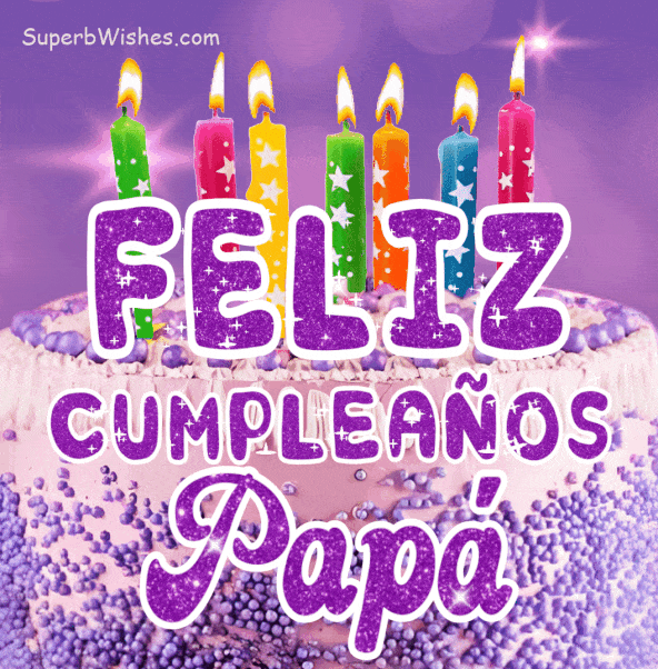 Pastel de Cumpleaños Morado Real GIF - Feliz Cumpleaños, Papá | SuperbWishes