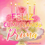 Pastel de Cumpleaños Floral Rosa GIF - Feliz Cumpleaños, Prima