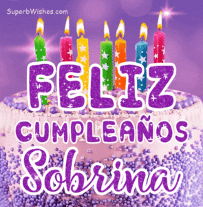 Pastel de Cumpleaños Morado Real GIF - Feliz Cumpleaños, Sobrina
