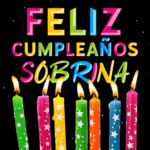 Velas de Cumpleaños En Colores Arco Iris GIF - Feliz Cumpleaños, Sobrina