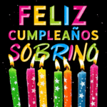 Velas de Cumpleaños En Colores Arco Iris GIF - Feliz Cumpleaños, Sobrino