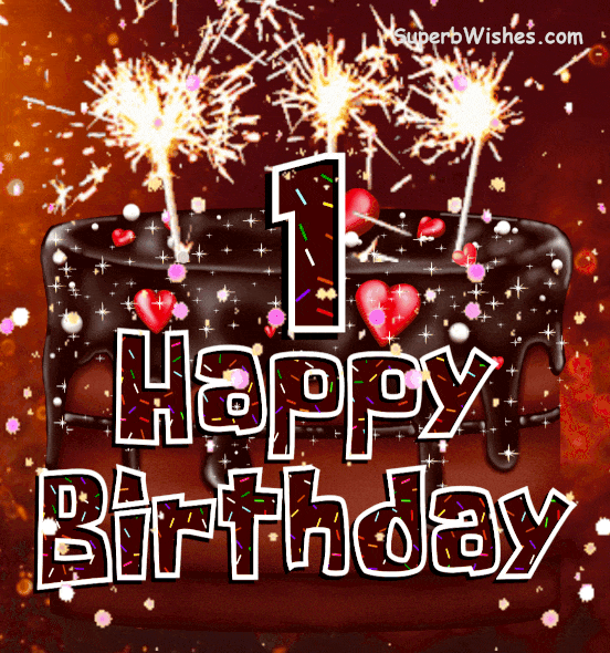 Sparkling Chocolate Drip Cake GIF - Happy 1st Birthday