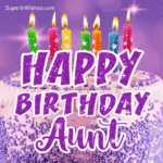 Royal Purple Birthday Cake GIF - Happy Birthday, Aunt