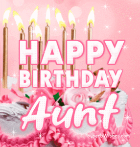 Pretty Birthday Cake With Pink Decor GIF - Happy Birthday, Aunt