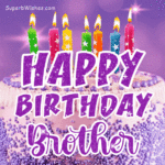 Royal Purple Birthday Cake GIF - Happy Birthday, Brother