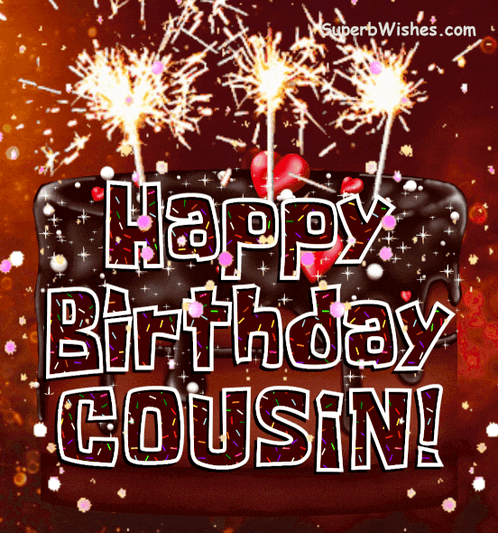 Birthday Cake With Candles GIF Happy Birthday, Cousin! SuperbWishes