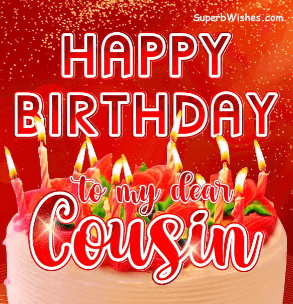 Birthday Cake With Candles GIF - Happy Birthday, Cousin! | SuperbWishes