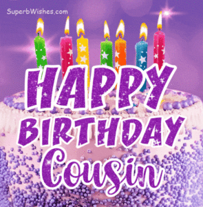Royal Purple Birthday Cake GIF - Happy Birthday, Cousin