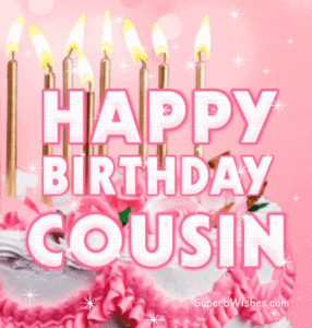 Pretty Birthday Cake With Pink Decor GIF - Happy Birthday, Cousin