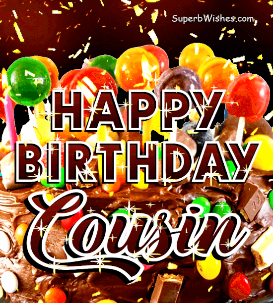 Sparkling Chocolate Drip Cake GIF - Happy Birthday, Cousin! | SuperbWishes