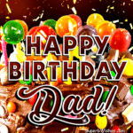 Birthday Cake With Chocolate Frosting GIF - Happy Birthday, Dad!