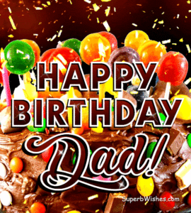 Birthday Cake With Chocolate Frosting GIF - Happy Birthday, Dad!