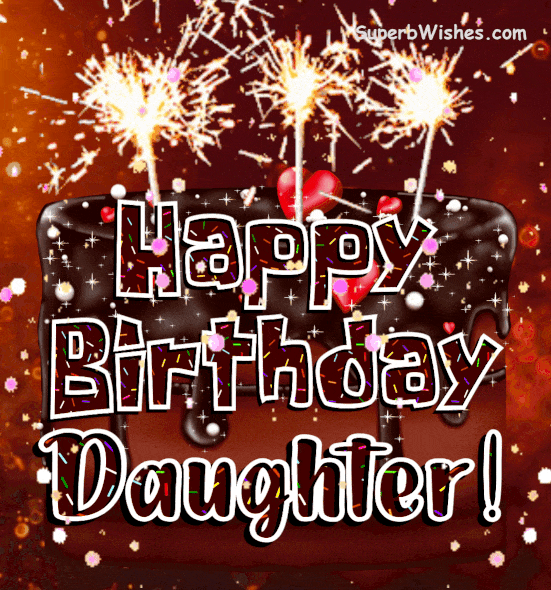 Birthday Cake With Candles Gif Happy Birthday Daughter Superbwishes