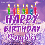 Royal Purple Birthday Cake GIF - Happy Birthday, Daughter