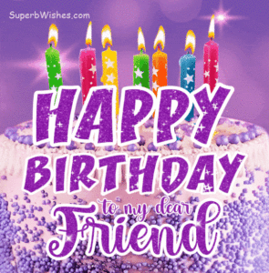 Royal Purple Birthday Cake GIF - Happy Birthday, Friend
