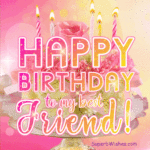 Pink Floral Birthday Cake GIF - Pink Floral Birthday Cake GIF - Happy Birthday To My Best Friend!