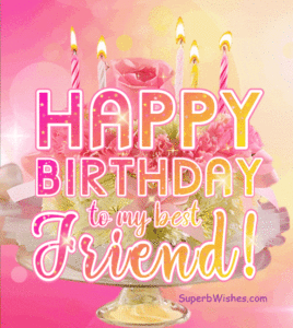 Pink Floral Birthday Cake GIF - Pink Floral Birthday Cake GIF - Happy Birthday To My Best Friend!