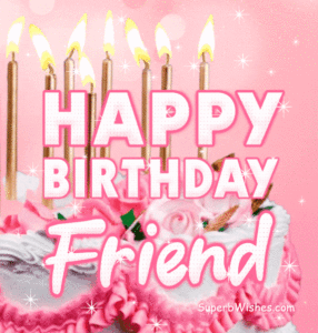 Pretty Birthday Cake With Pink Decor GIF - Happy Birthday, Friend