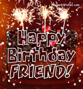 Sparkling Chocolate Drip Cake GIF - Happy Birthday, Friend!