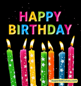 Birthday Candles In Rainbow Colors GIF