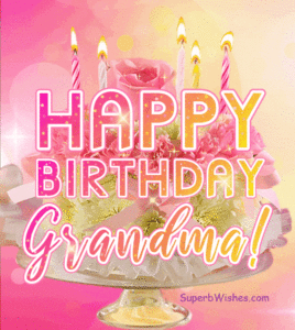 Pink Floral Birthday Cake GIF - Happy Birthday, Grandma
