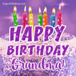 Royal Purple Birthday Cake GIF - Happy Birthday, Grandma