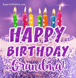 Royal Purple Birthday Cake GIF - Happy Birthday, Grandma