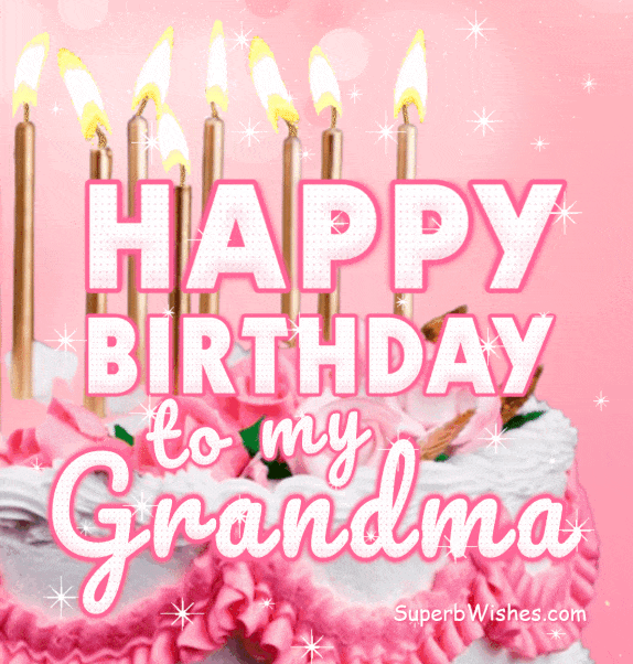 Pretty Birthday Cake With Pink Decor GIF - Happy Birthday To My Grandma