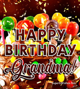 Birthday Cake With Chocolate Frosting GIF - Happy Birthday, Grandma!