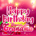 Birthday Cake Slice Sparkler Candle GIF - Happy Birthday, Grandma