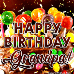 Birthday Cake With Chocolate Frosting GIF - Happy Birthday, Grandpa!