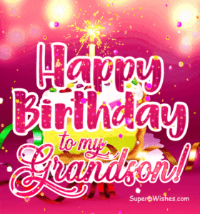 Birthday Cake Slice Sparkler Candle GIF - Happy Birthday, Grandson!