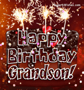 Sparkling Chocolate Drip Cake GIF - Happy Birthday, Grandson!