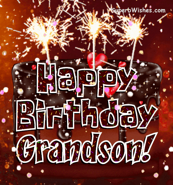 Sparkling Chocolate Drip Cake GIF - Happy Birthday, Grandson!