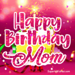 Birthday Cake Slice Sparkler Candle GIF - Happy Birthday, Mom