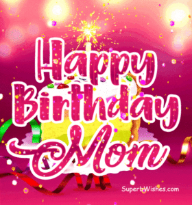 Birthday Cake Slice Sparkler Candle GIF - Happy Birthday, Mom