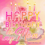 Pink Floral Birthday Cake GIF - Happy Birthday, Mom