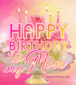 Pink Floral Birthday Cake GIF - Happy Birthday, Mom