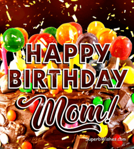 Birthday Cake With Chocolate Frosting GIF - Happy Birthday, Mom!