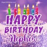 Royal Purple Birthday Cake GIF - Happy Birthday, Nephew