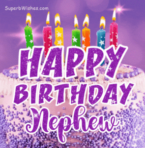 Royal Purple Birthday Cake GIF - Happy Birthday, Nephew