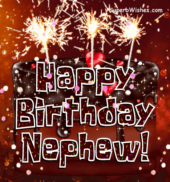 Sparkling Chocolate Drip Cake GIF - Happy Birthday, Nephew! | SuperbWishes