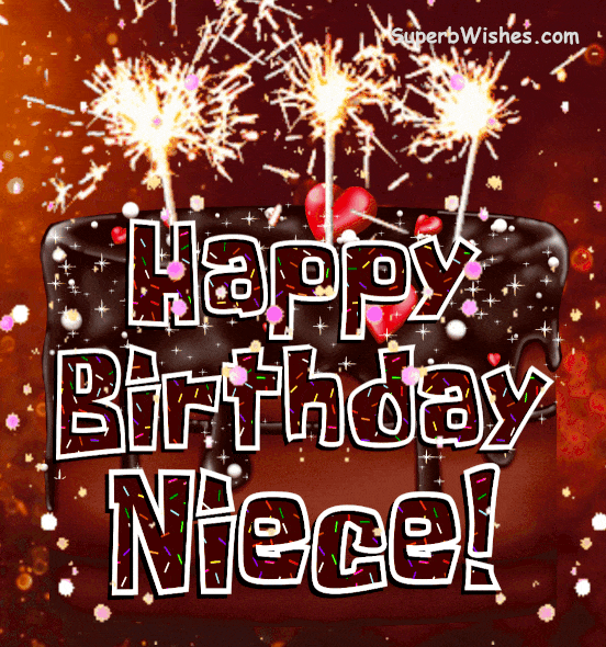 Sparkling Chocolate Drip Cake GIF - Happy Birthday, Niece!