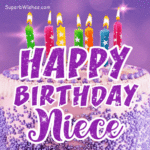 Royal Purple Birthday Cake GIF - Happy Birthday, Niece